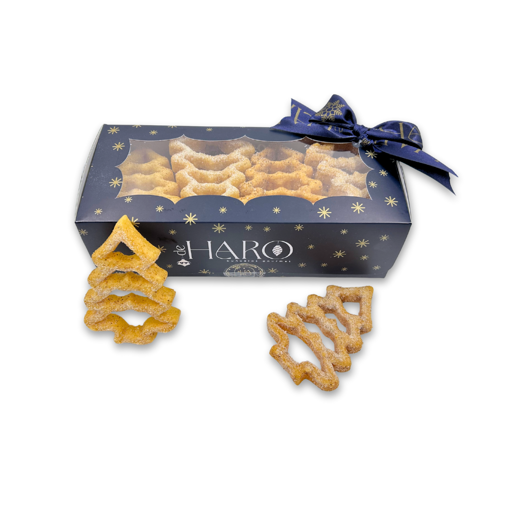 Pinos de Navidad (19 buñuelos pino mediano, de nuestra tradicional azúcar con canela)
